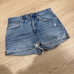 Madewell Blue Distressed Denim Shorts